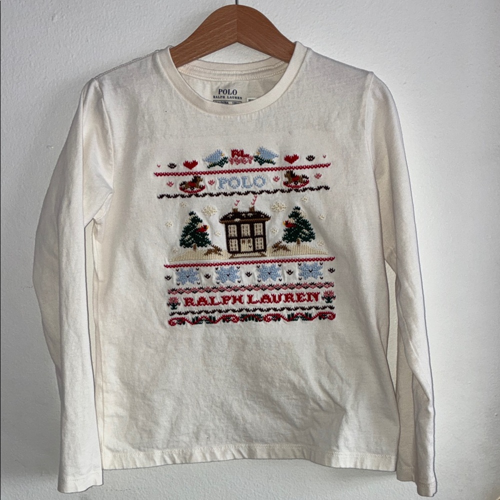 Ralph Lauren Cream Festive Sweater